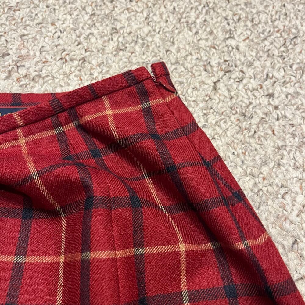 Brooks Brothers Tartan Plaid Wool Midi A Line Skirt 4 Old Money Preppy Classic - Picture 5 of 6
